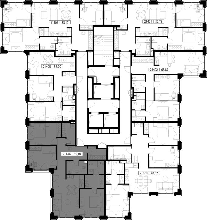 3-комнатная квартира, 95,4 м² — фото 2