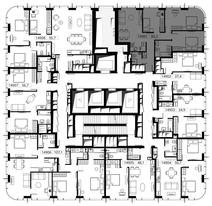 3-комнатная квартира, 80,3 м² — фото 2