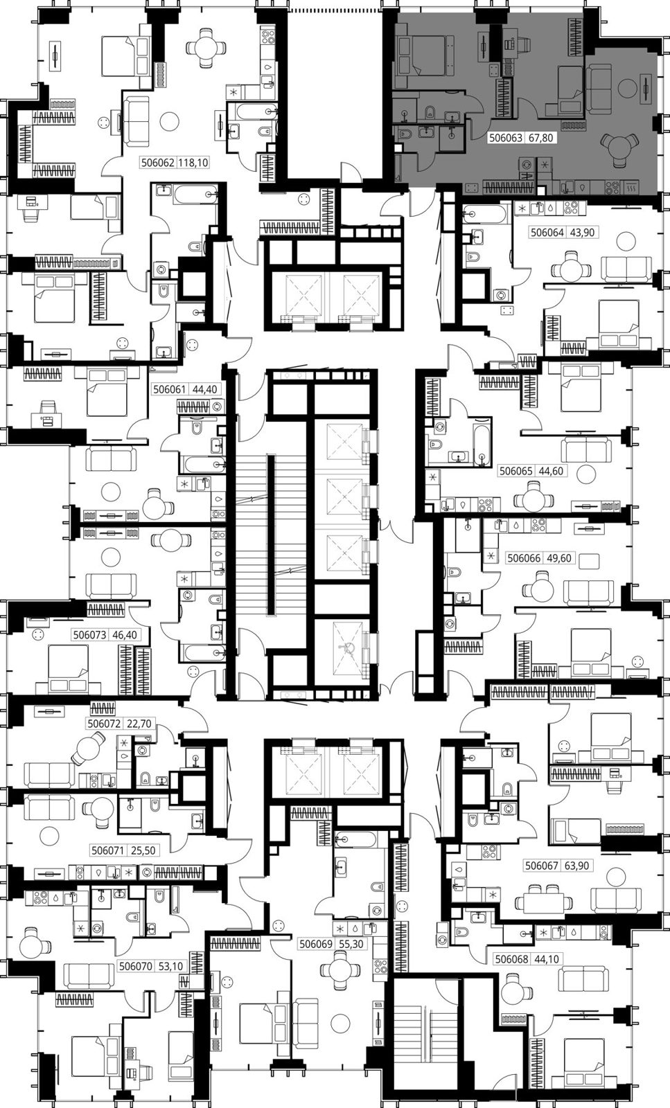 3-комнатная квартира, 67,8 м² — фото 2