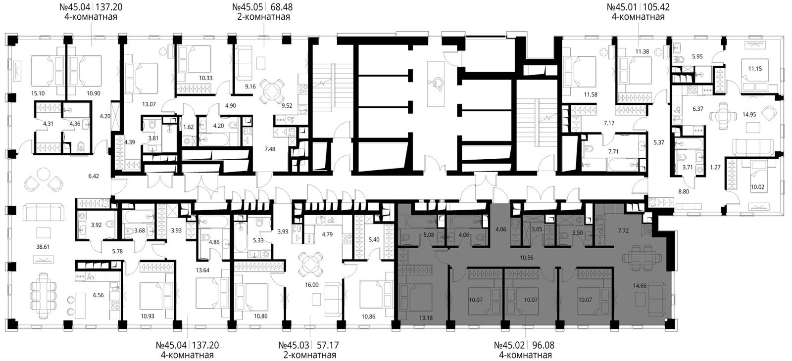 4-комнатная квартира, 96,1 м² — фото 2