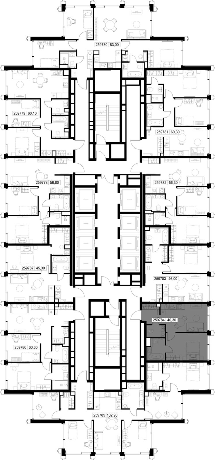 1-комнатная квартира, 40,3 м² — фото 2
