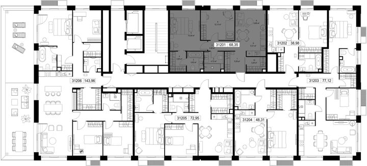 2-комнатная квартира, 68,3 м² — фото 3