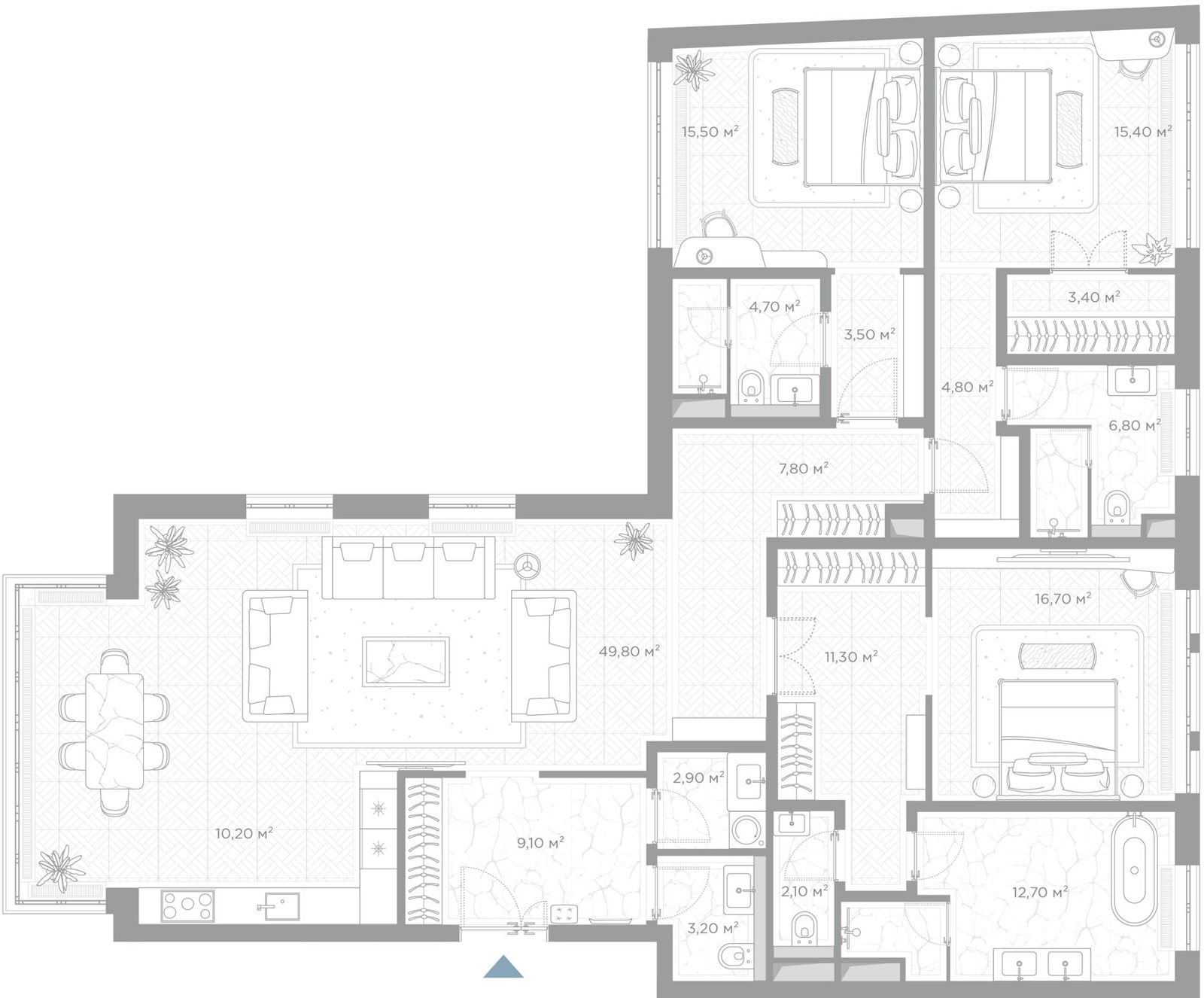 3-комнатная квартира, 179,9 м²