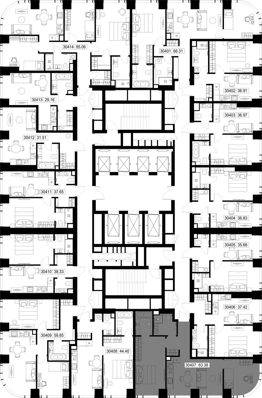 2-комнатная квартира, 63,4 м² — фото 2
