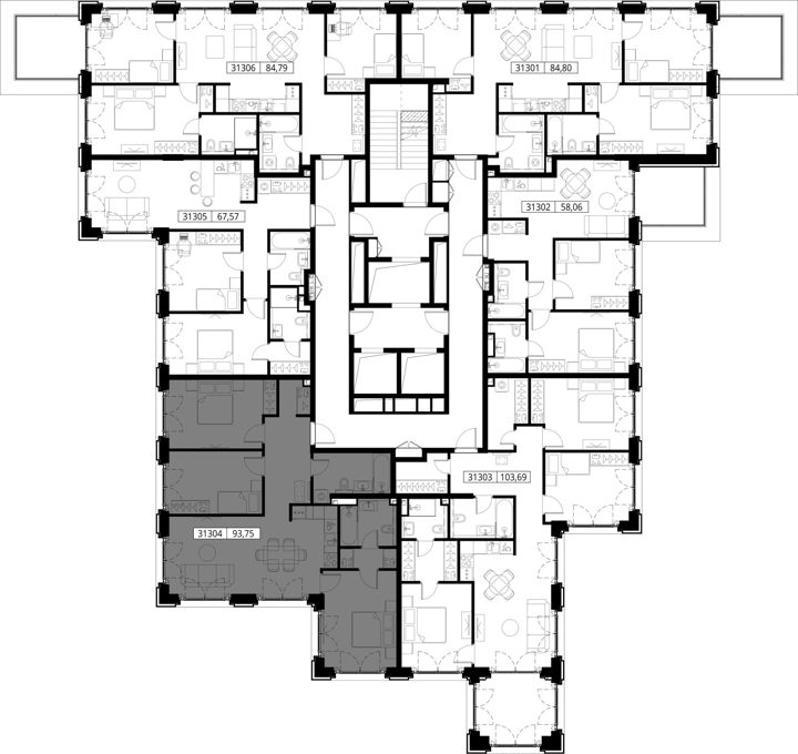 3-комнатная квартира, 93,8 м² — фото 2