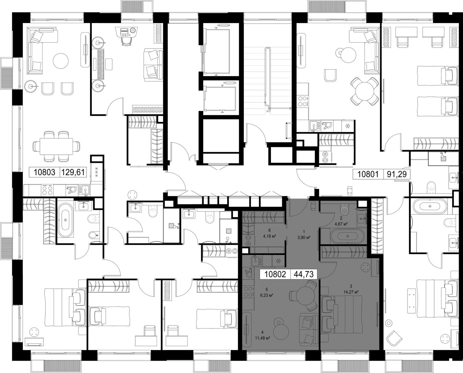 1-комнатная квартира, 44,7 м² — фото 3