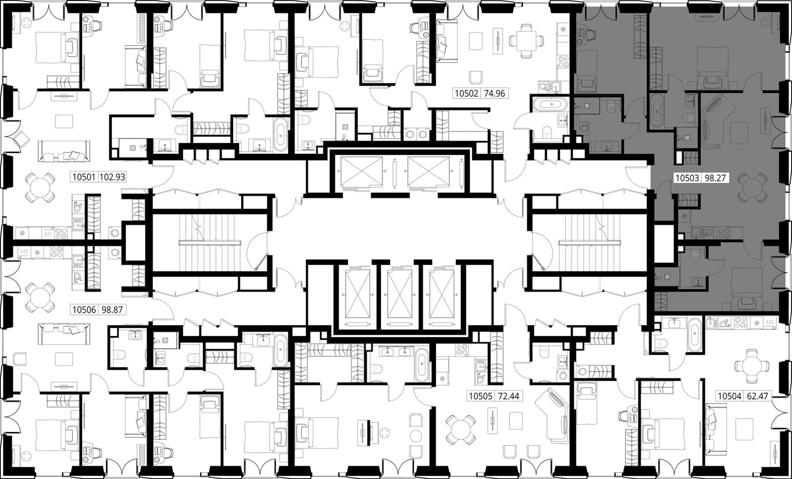 3-комнатная квартира, 98,3 м² — фото 2