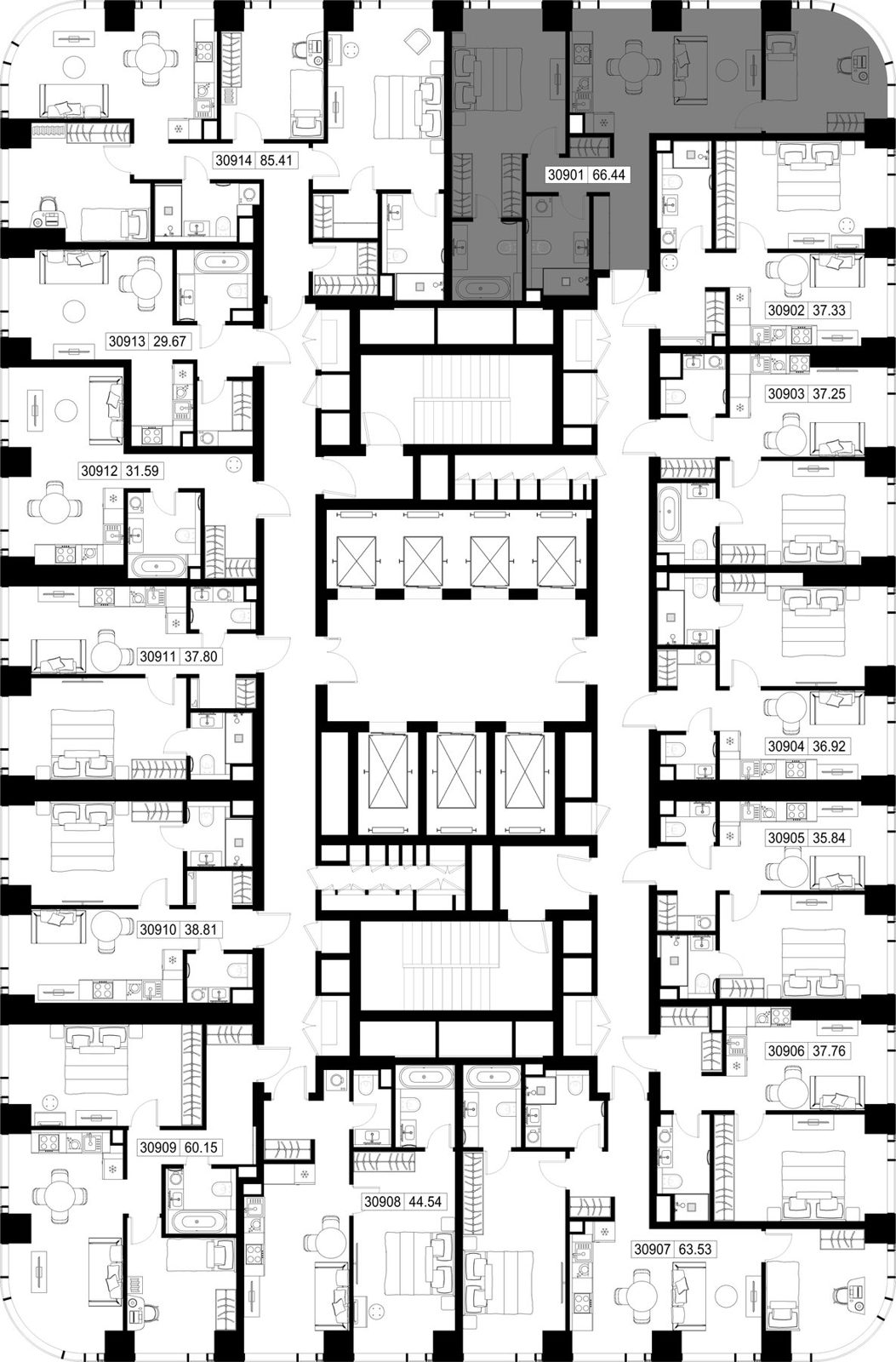 2-комнатная квартира, 66,4 м² — фото 2