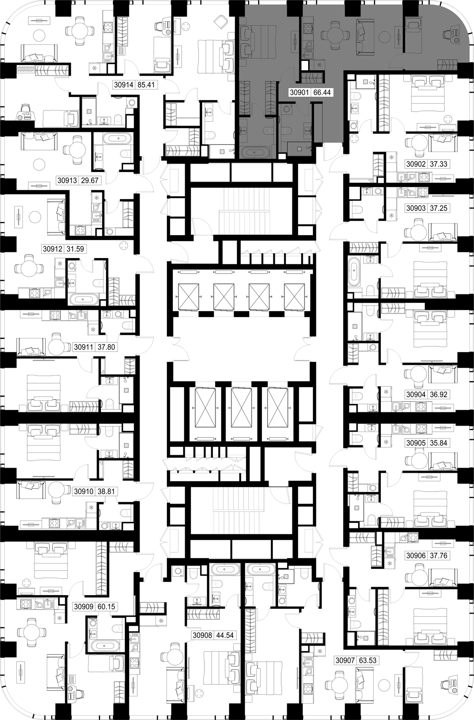 2-комнатная квартира, 66,4 м² — фото 2