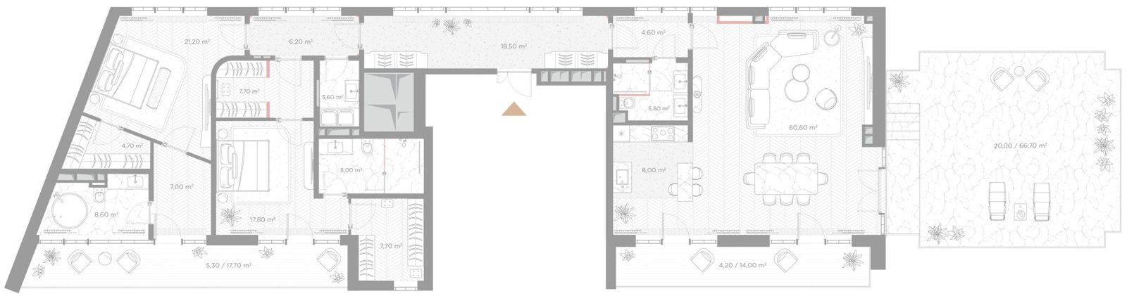 2-комнатная квартира, 219,5 м²