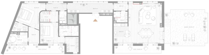 2-комнатная квартира, 219,5 м²