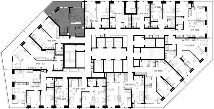 1-комнатная квартира, 51,4 м² — фото 2