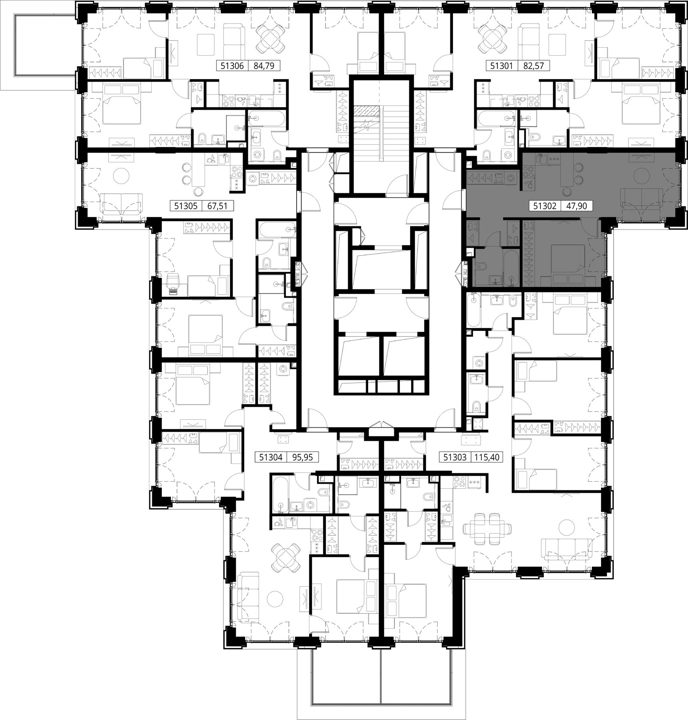 1-комнатная квартира, 47,9 м² — фото 2