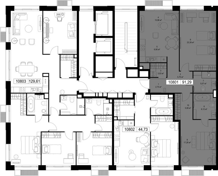 2-комнатная квартира, 91,3 м² — фото 3