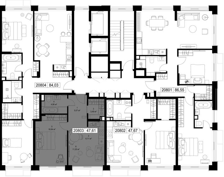 1-комнатная квартира, 47,6 м² — фото 2