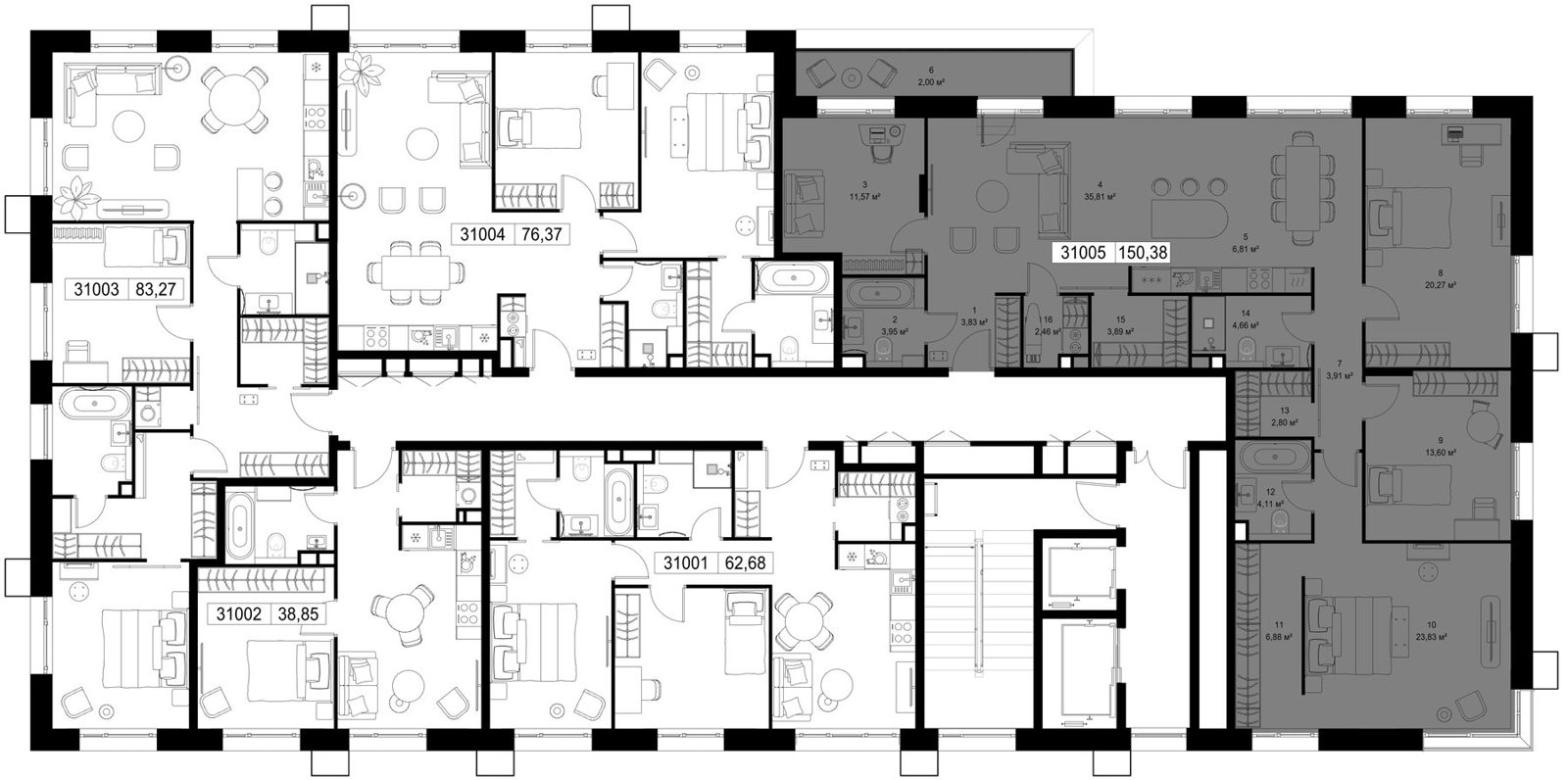 4-комнатная квартира, 150,4 м² — фото 2
