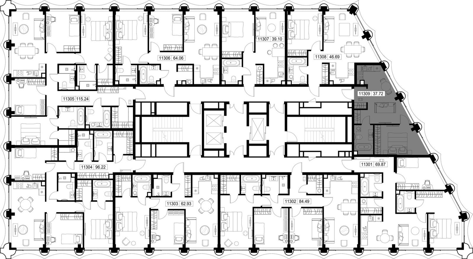 1-комнатная квартира, 37,7 м² — фото 2