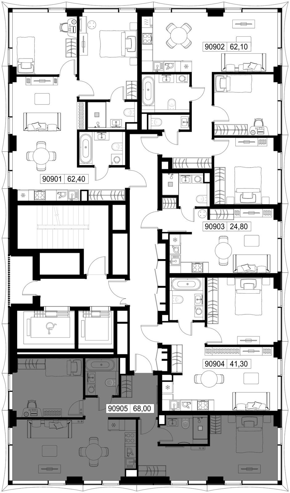 2-комнатная квартира, 68 м² — фото 2