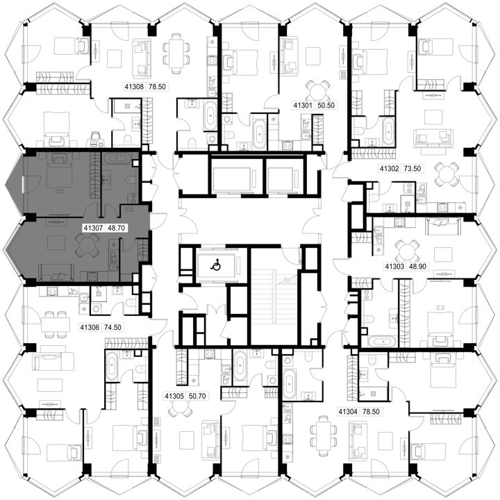 1-комнатная квартира, 48,7 м² — фото 2