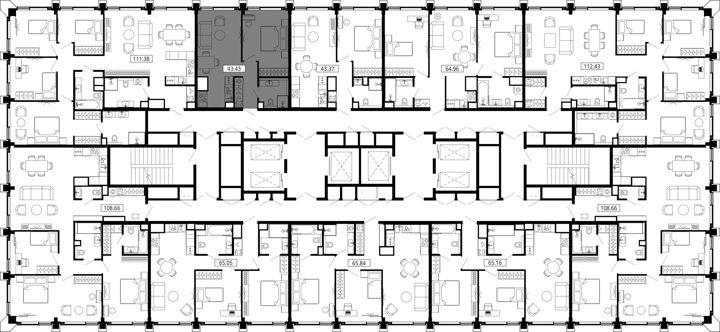 1-комнатная квартира, 43,8 м² — фото 2