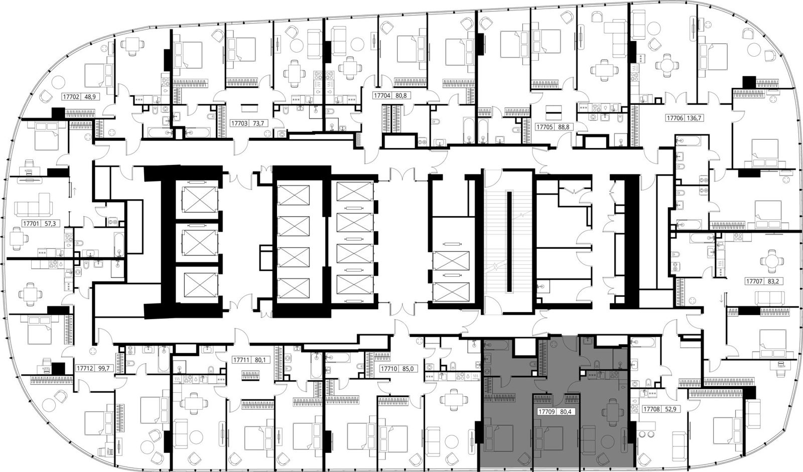 2-комнатная квартира, 80,4 м² — фото 2