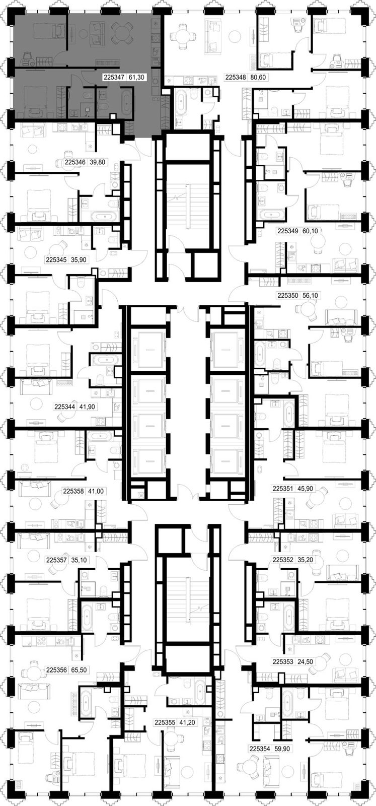 2-комнатная квартира, 61,3 м² — фото 2