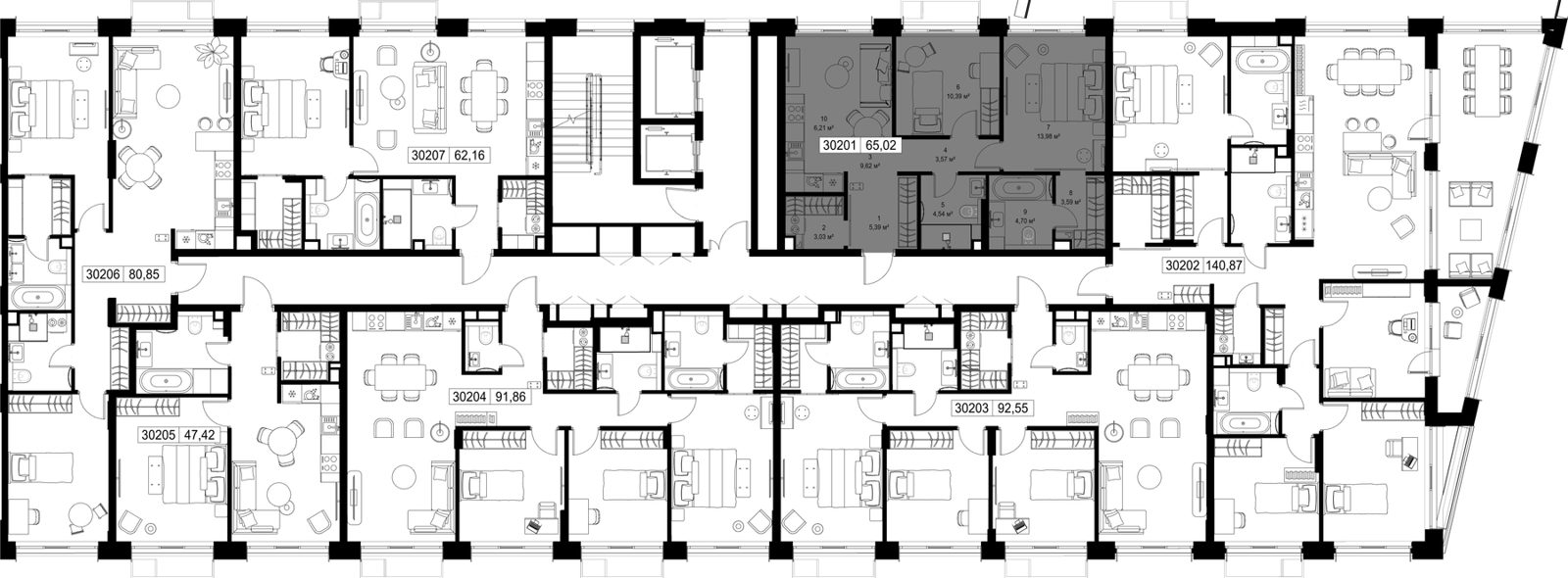 2-комнатная квартира, 65 м² — фото 2