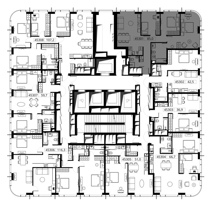 3-комнатная квартира, 85 м² — фото 2
