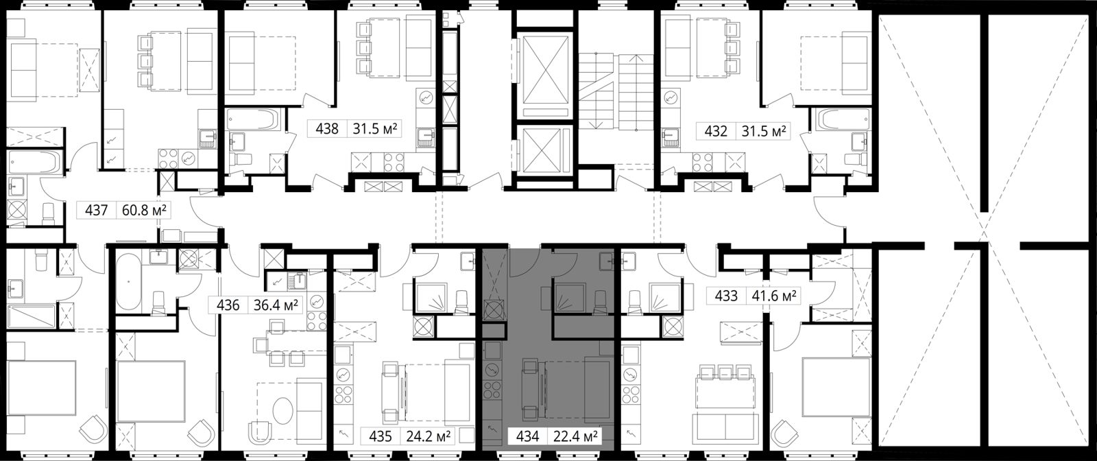 Квартира-студия, 22,4 м² — фото 2