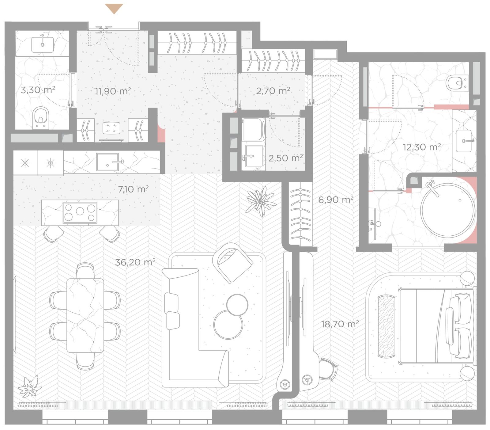 3-комнатная квартира, 101,6 м²