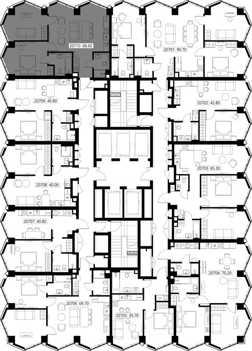2-комнатная квартира, 68,6 м² — фото 2