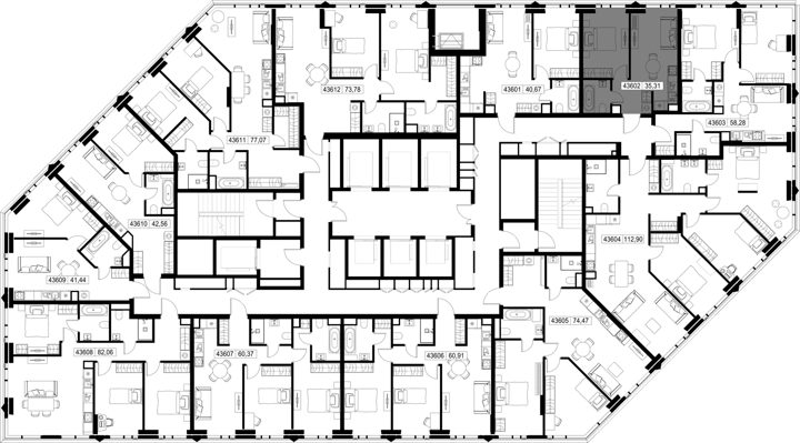 1-комнатная квартира, 35,3 м² — фото 2