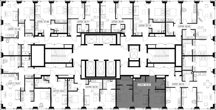 2-комнатная квартира, 54,4 м² — фото 2