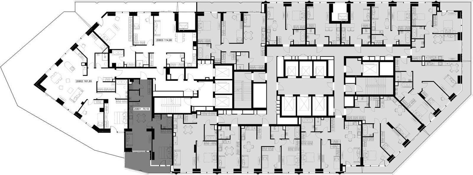 1-комнатная квартира, 70,1 м² — фото 2