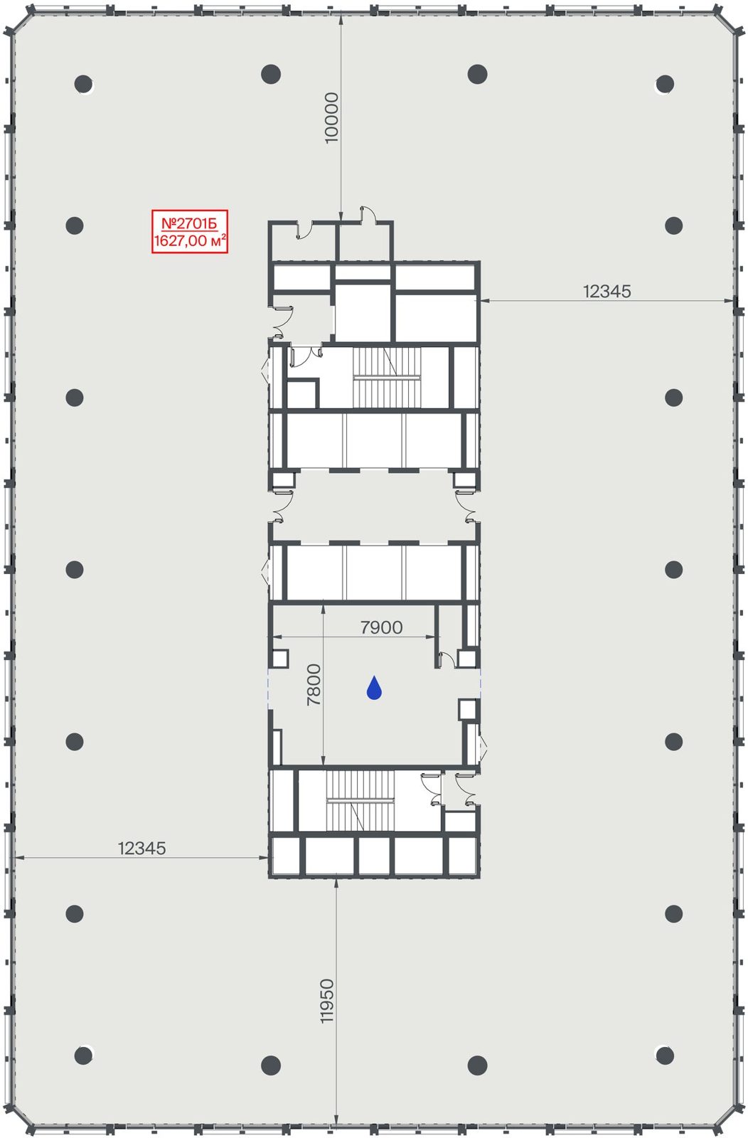 Офис класса A, 1 627 м²