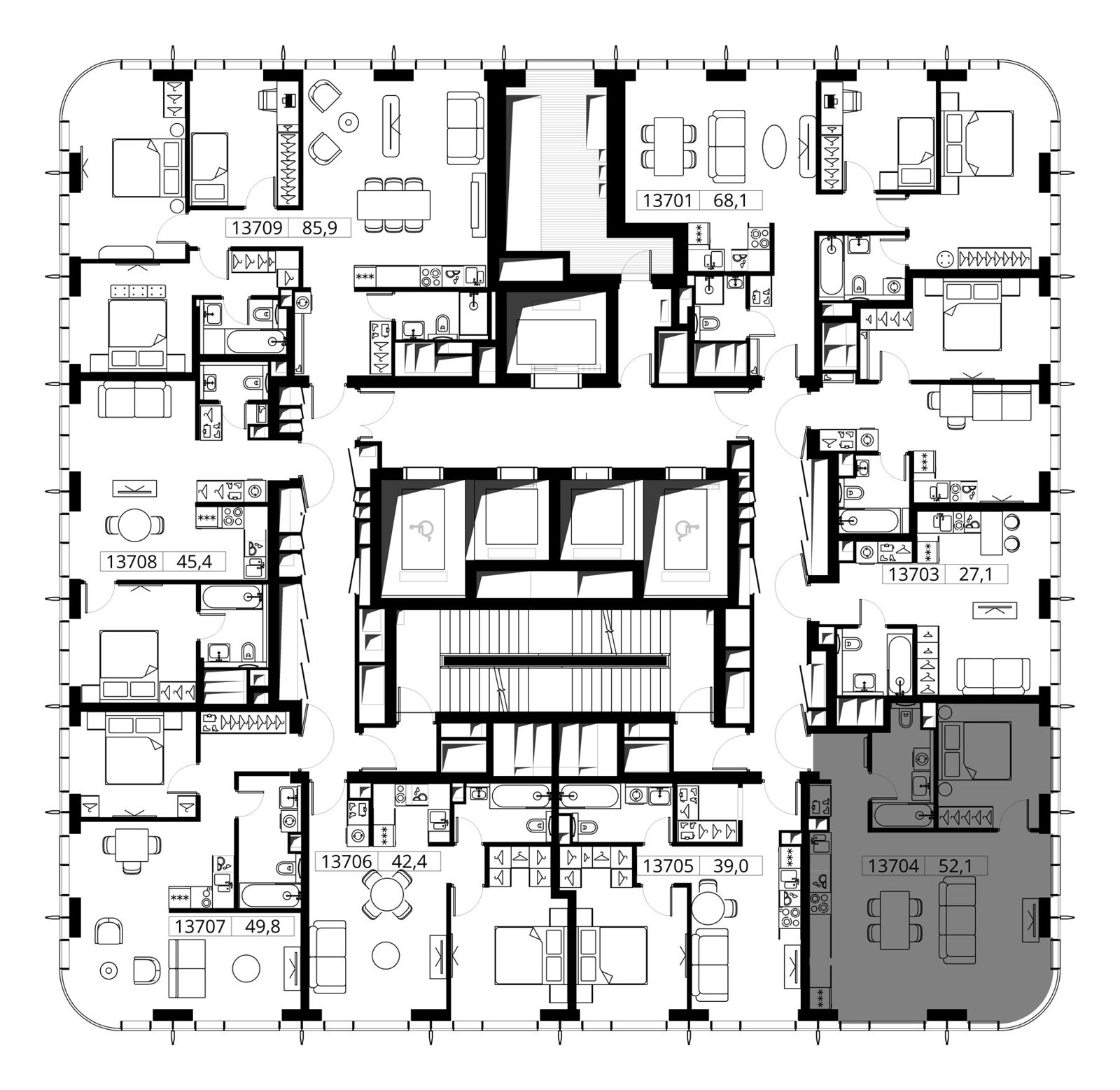 1-комнатная квартира, 52,1 м² — фото 2