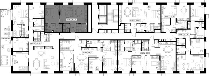 1-комнатная квартира, 63,4 м² — фото 2