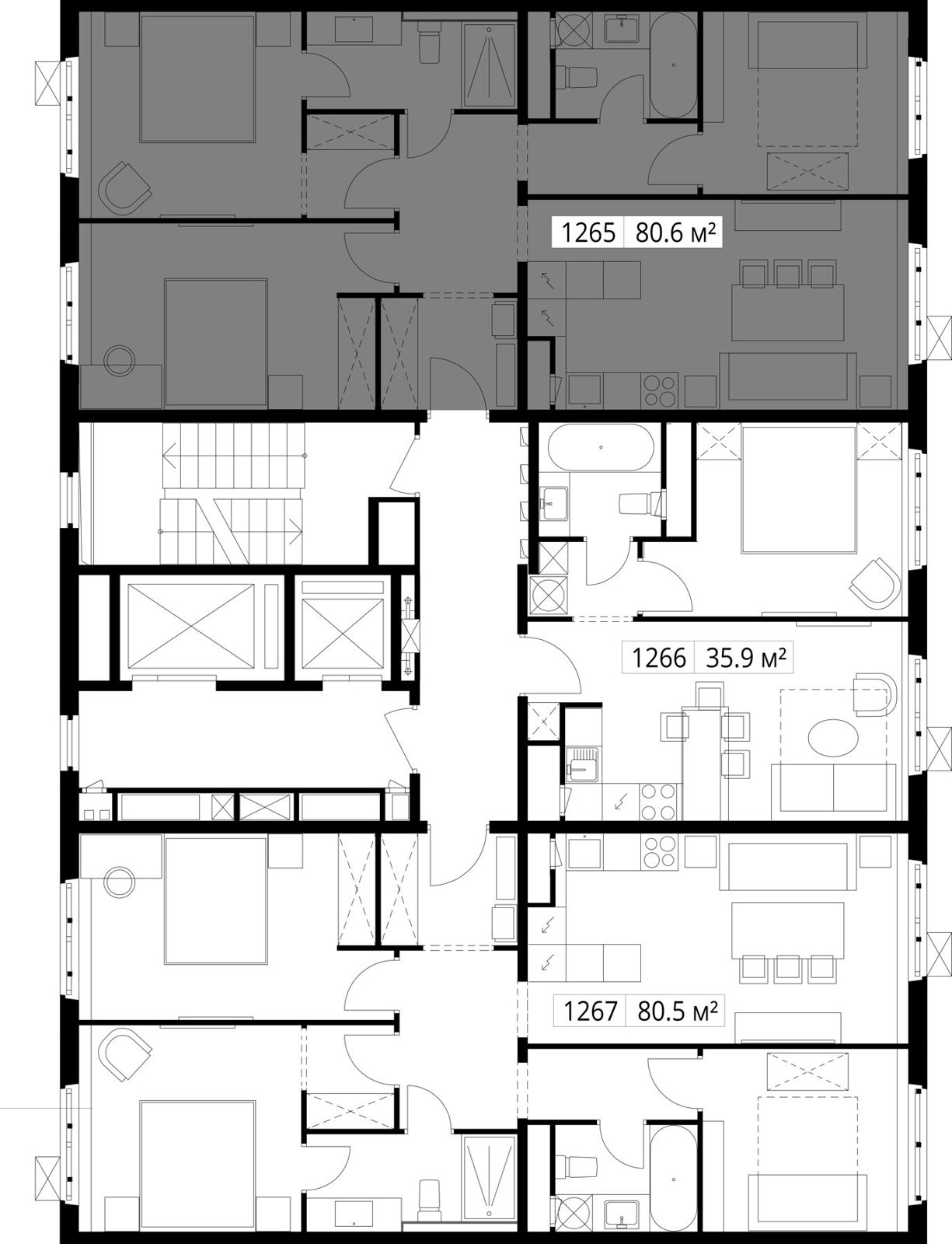 3-комнатная квартира, 80,6 м² — фото 2