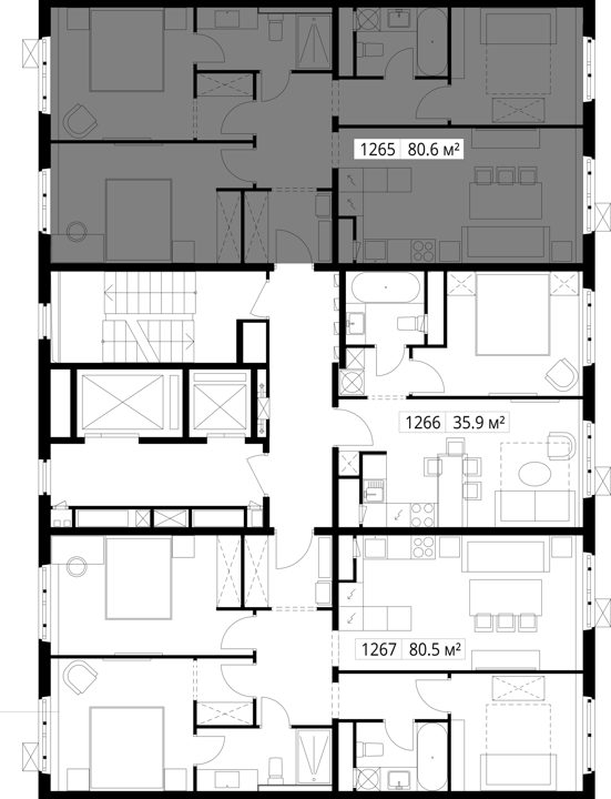 3-комнатная квартира, 80,6 м² — фото 2