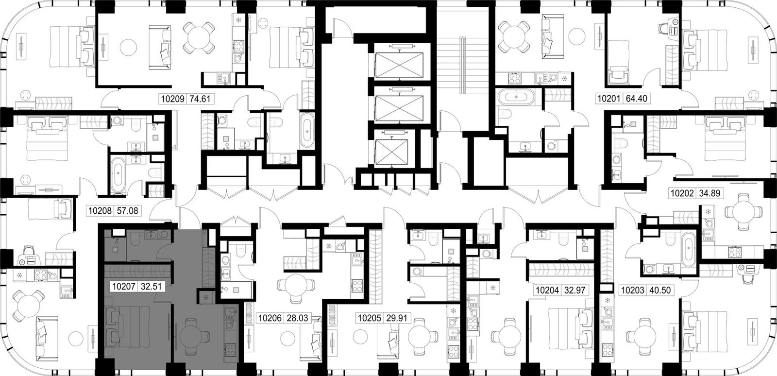 1-комнатная квартира, 32,5 м² — фото 2