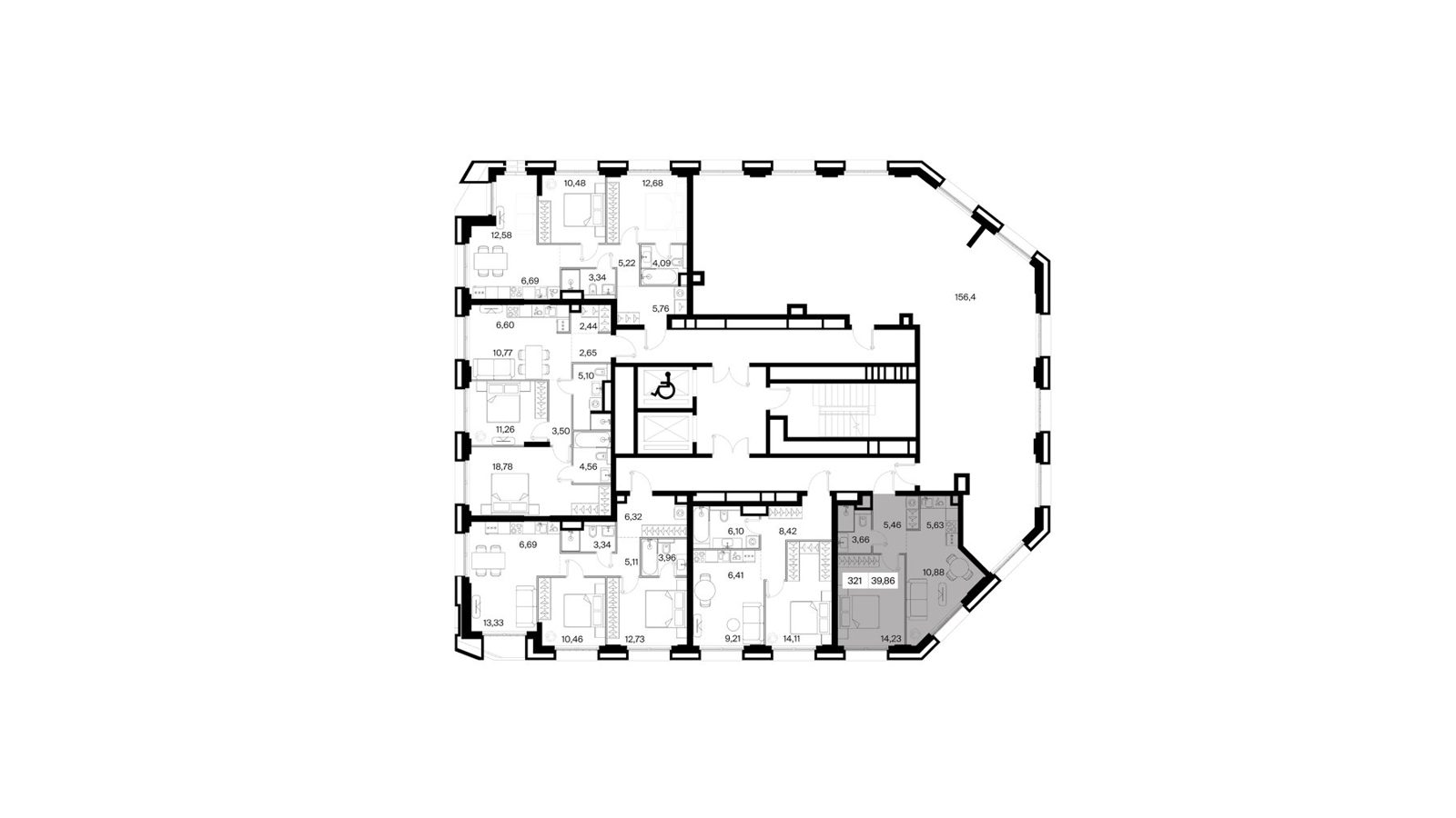 1-комнатная квартира, 39,9 м² — фото 2