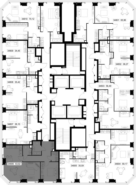 2-комнатная квартира, 63,8 м² — фото 3