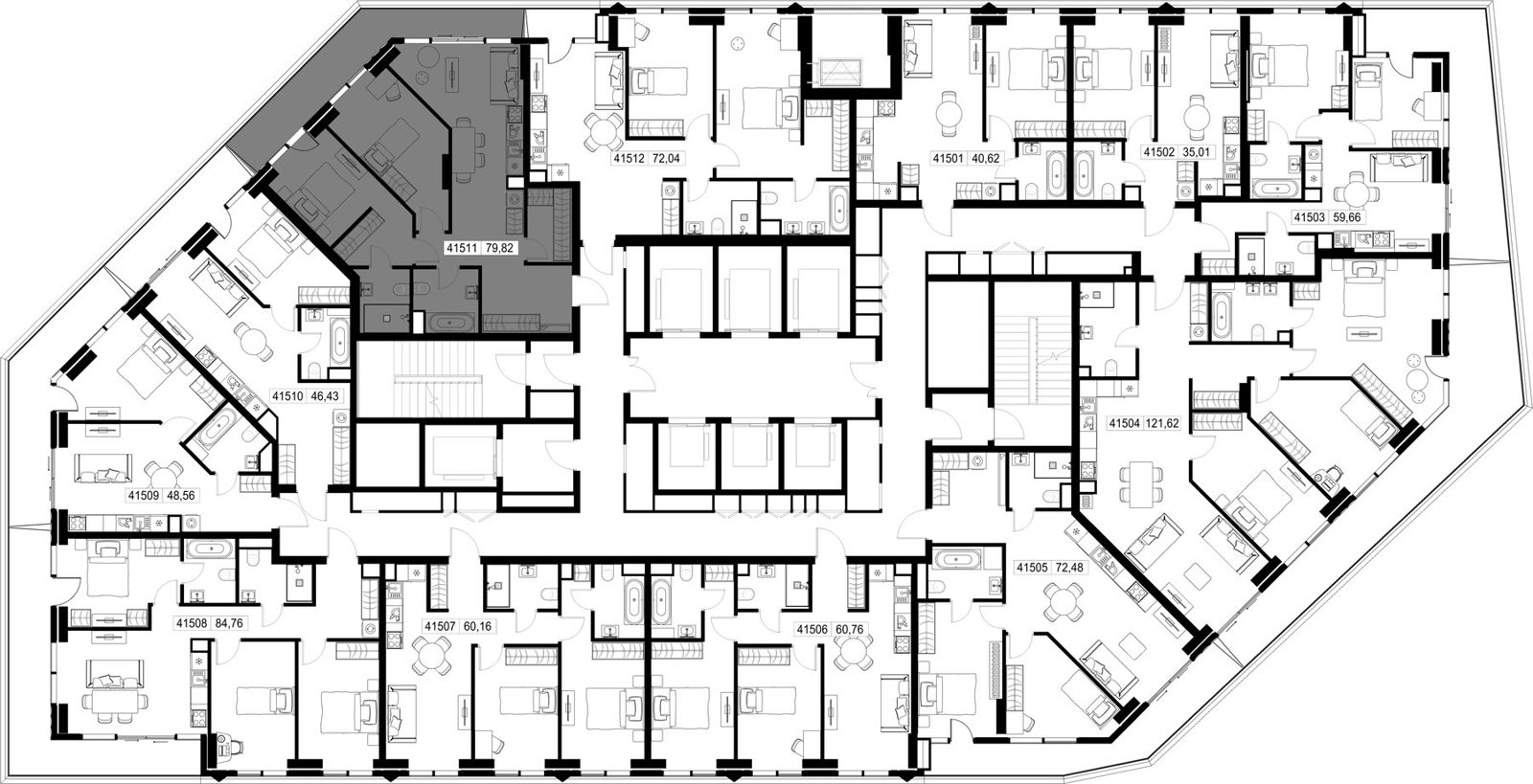 2-комнатная квартира, 79,8 м² — фото 2