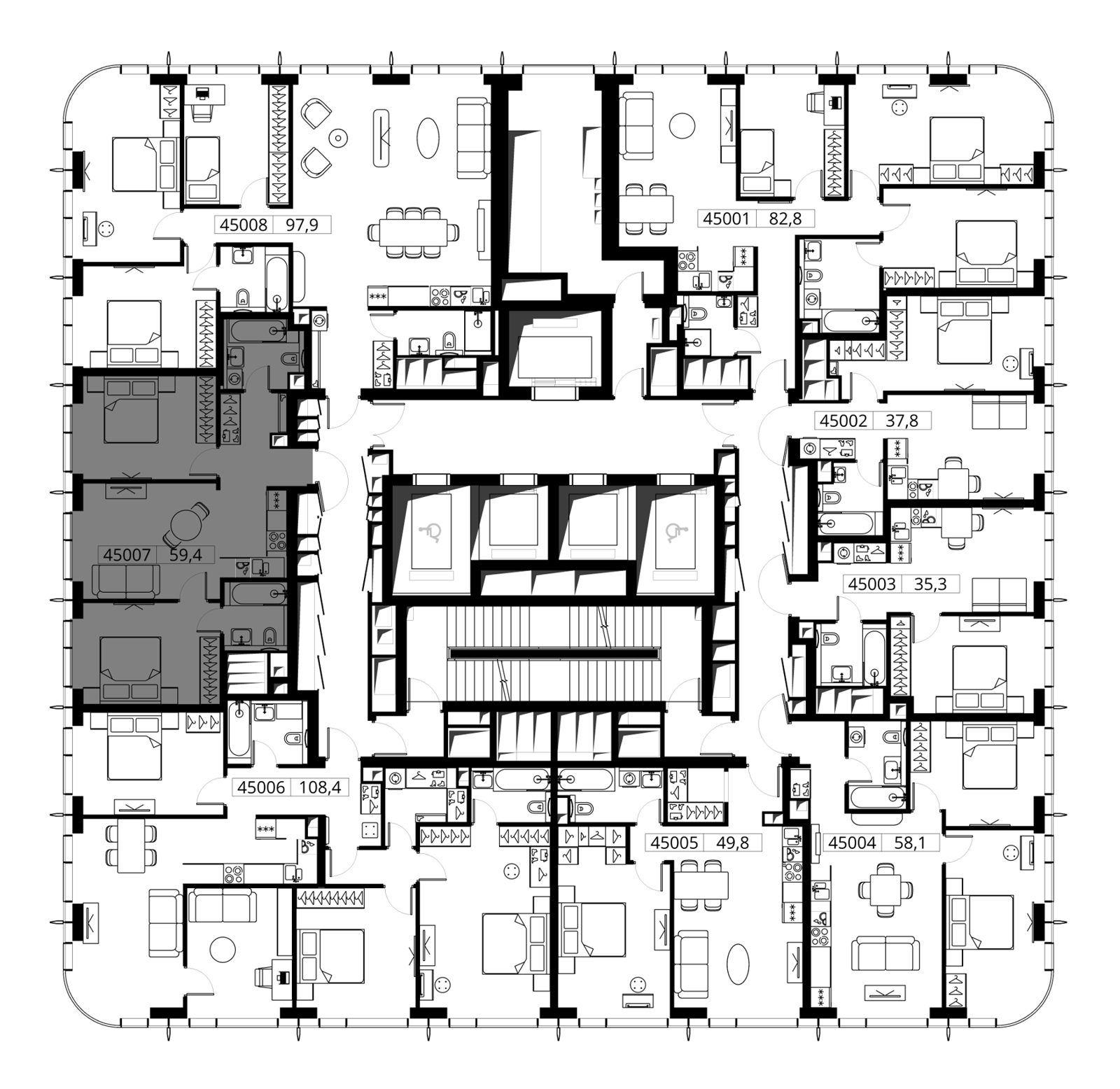 2-комнатная квартира, 59,4 м² — фото 2