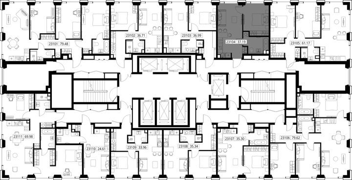 1-комнатная квартира, 37,2 м² — фото 2