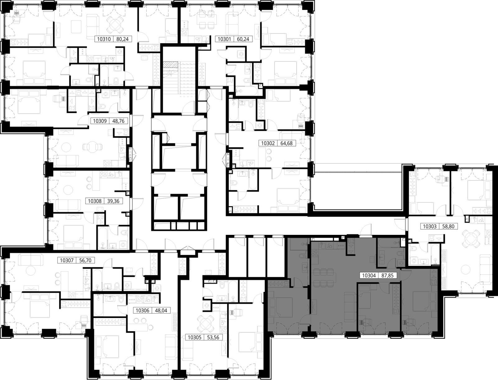 3-комнатная квартира, 87,8 м² — фото 2