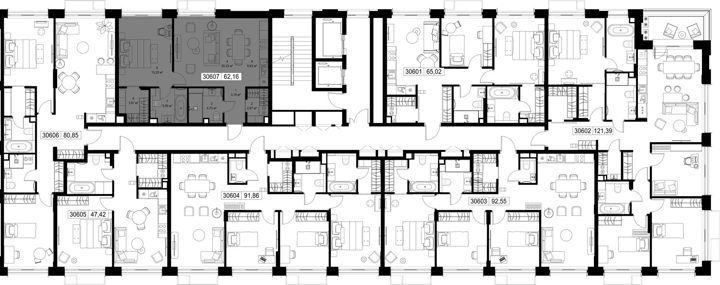 1-комнатная квартира, 62,2 м² — фото 2