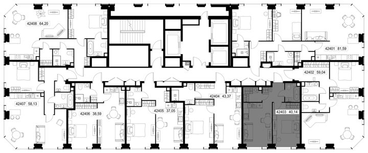 1-комнатная квартира, 40,1 м² — фото 2