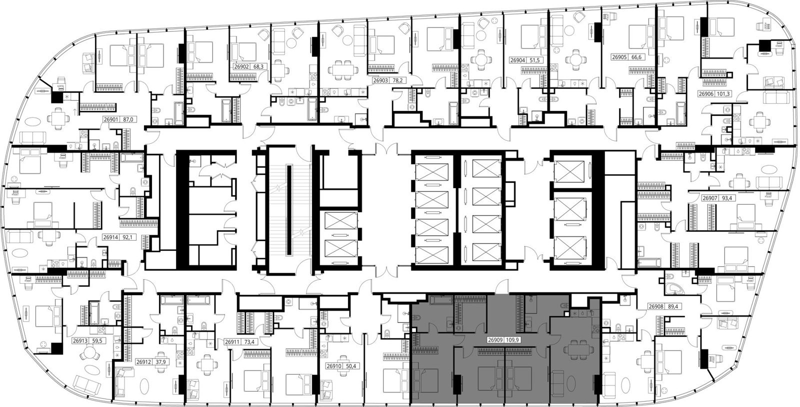 3-комнатная квартира, 109,9 м² — фото 2