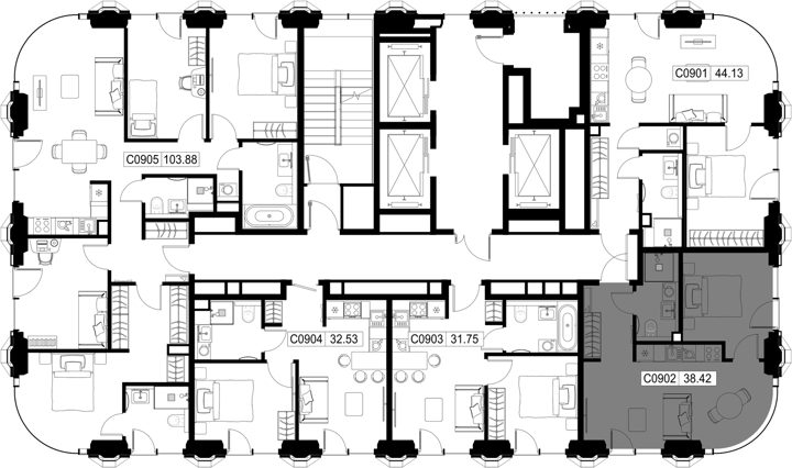 1-комнатная квартира, 38,4 м² — фото 2